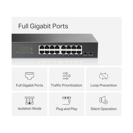 Mercusys MS116GS 16-Port Gigabit Desktop/Rackmount Switch Mercusys MS116GS 16-Port Gigabit Desktop/Rackmount Switch