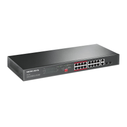 Mercusys MS118CP 16-Port 10/100Mbps + 2-Port Gigabit Rackmount Switch with 16-Port PoE+
