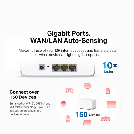 Mercusys Halo H80X AX3000 Whole Home Mesh WiFi 6 System