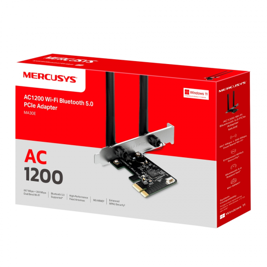 Mercusys MA30E AC1200 Wi-Fi Bluetooth PCIe Adapter