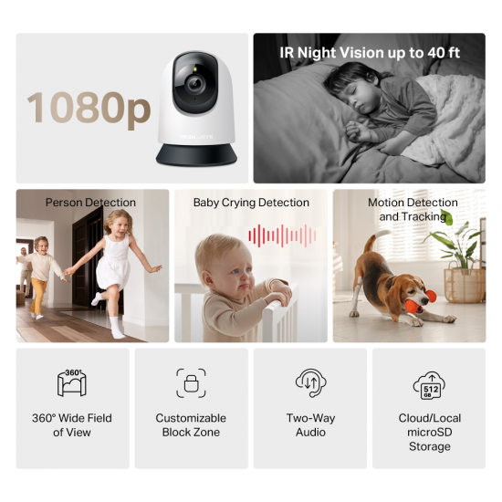 Mercusys MC200 Pan/Tilt Home Security Wi-Fi Camera Mercusys MC200 Pan/Tilt Home Security Wi-Fi Camera