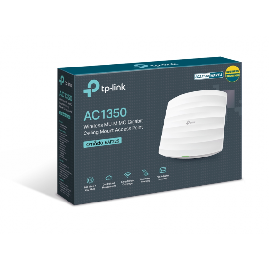TP-Link EAP225 AC1350 Wireless MU-MIMO Gigabit Ceiling Mount Access Point