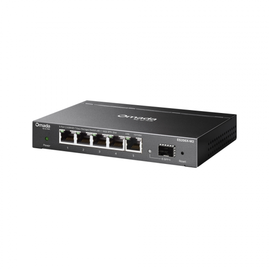 TP-Link ES206X-M2 Omada 5-Port 2.5GBASE-T Easy Managed Switch with 1 10GE SFP+ Slot