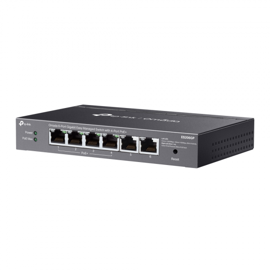 TP-Link ES206GP Omada 6-Port Gigabit Easy Managed Switch with 4-Port PoE+ TP-Link ES206GP Omada 6-Port Gigabit Easy Managed Switch with 4-Port PoE+