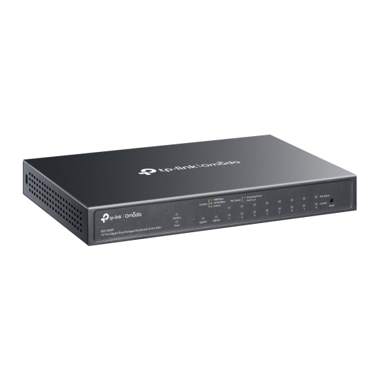 TP-Link ES210GMP Omada 10-Port Gigabit Easy Managed Switch with 8-Port PoE+ TP-Link ES210GMP Omada 10-Port Gigabit Easy Managed Switch with 8-Port PoE+