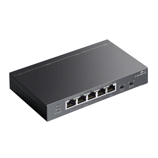 TP-Link TL-SG1005P-PD 5-Port Gigabit Desktop PoE+ Switch with 1-Port PoE++ In and 4-Port PoE+Out TP-Link TL-SG1005P-PD 5-Port Gigabit Desktop PoE+ Switch with 1-Port PoE++ In and 4-Port PoE+Out