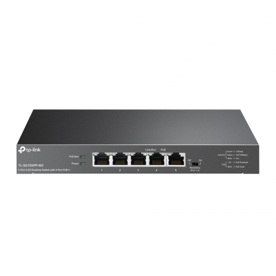 TP-Link TL-SG105PP-M2 5-Port 2.5G Desktop Switch with 4-Port PoE++