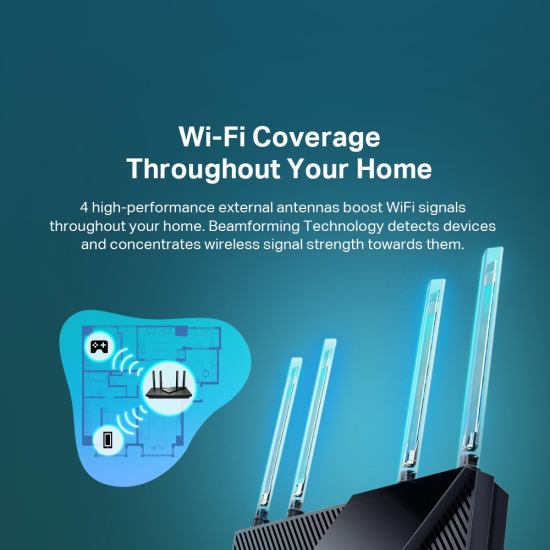 TP-Link Archer AX55 AX3000 Dual Band Gigabit Wi-Fi 6 Router TP-Link Archer AX55 AX3000 Dual Band Gigabit Wi-Fi 6 Router