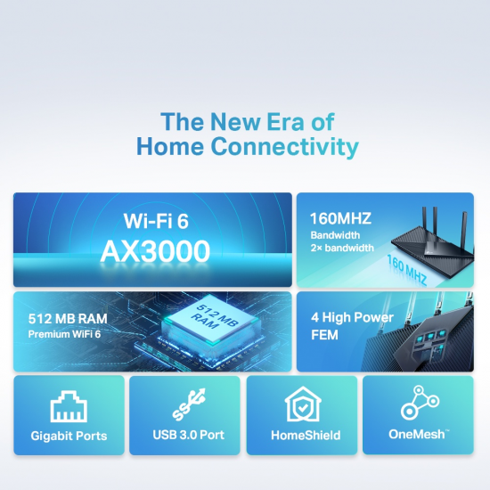 TP-Link Archer AX55 AX3000 Dual Band Gigabit Wi-Fi 6 Router TP-Link Archer AX55 AX3000 Dual Band Gigabit Wi-Fi 6 Router