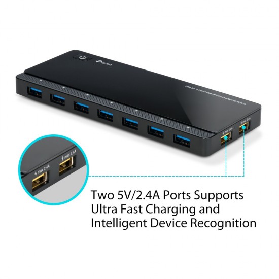 TP-Link UH720 USB 3.0 7-Port Hub with 2 Charging Ports TP-Link UH720 USB 3.0 7-Port Hub with 2 Charging Ports