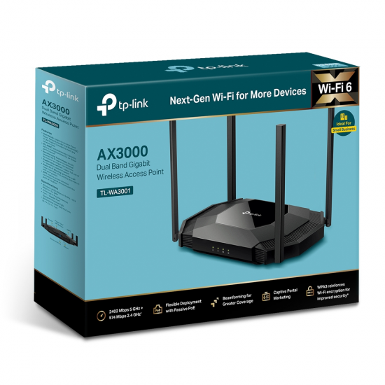 TP-LINK TL-WA3001 AX3000 Gigabit Wi-Fi 6 Access Point TP-LINK TL-WA3001 AX3000 Gigabit Wi-Fi 6 Access Point