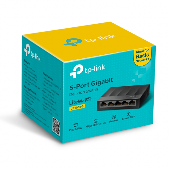 TP-Link LS1005G 5-Port 10/100/1000Mbps Desktop Switch TP-Link LS1005G 5-Port 10/100/1000Mbps Desktop Switch