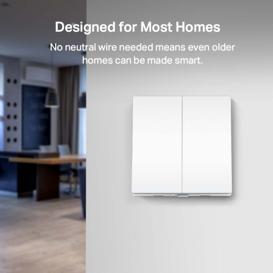 TP-LINK Tapo S220 Smart Light Switch, 2-Gang 1-Way