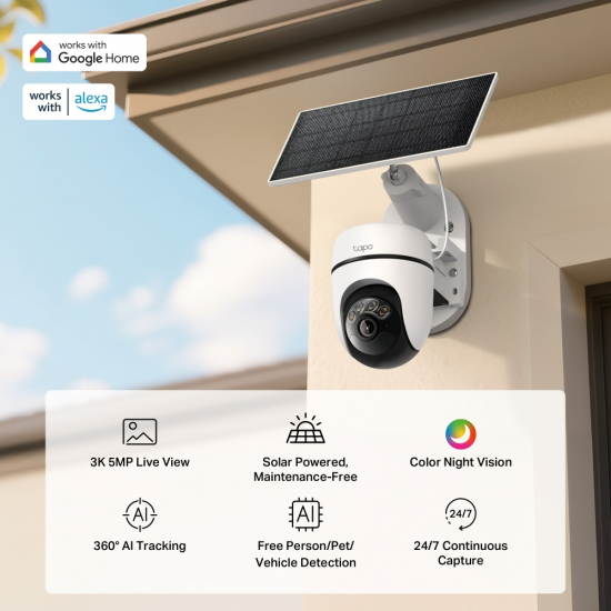 TP-Link Tapo C630 KIT Solar-Powered Pan/Tilt Security Camera Kit