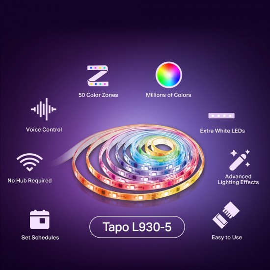 TP-Link Tapo L930-5 Smart Wi-Fi Light Strip, Multicolor TP-Link Tapo L930-5 Smart Wi-Fi Light Strip, Multicolor