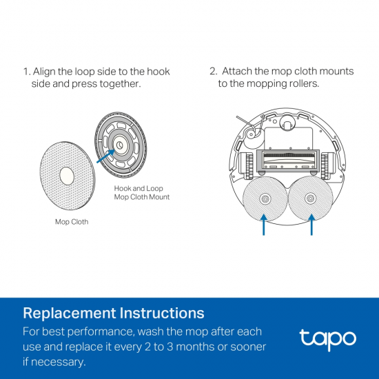 TP-Link Tapo RVA310 Tapo Robot Vacuum Washable Mop Cloth (6 Pcs) TP-Link Tapo RVA310 Tapo Robot Vacuum Washable Mop Cloth (6 Pcs)