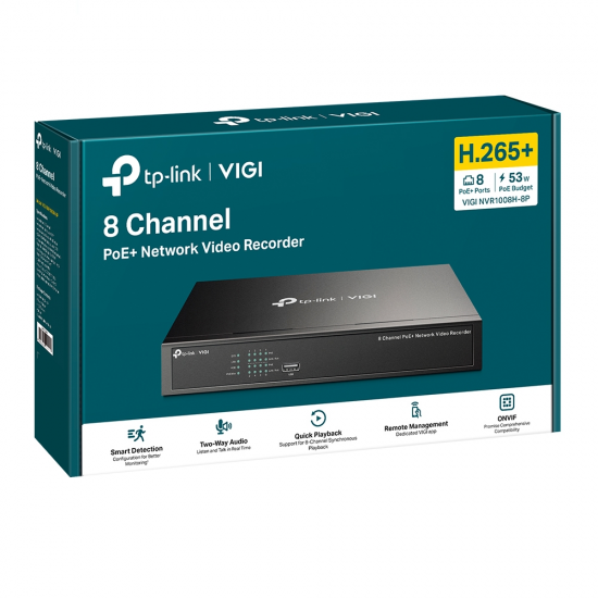 TP-Link VIGI NVR1008H-8P 8 Channel PoE+ Network Video Recorder TP-Link VIGI NVR1008H-8P 8 Channel PoE+ Network Video Recorder