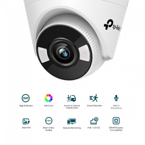 TP-Link VIGI C430 VIGI 3MP Full-Color Turret Network Camera