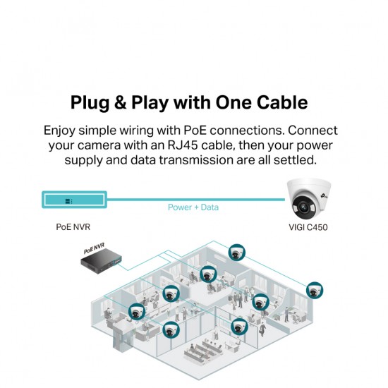 TP-Link VIGI C450 VIGI 5MP Full-Color Turret Network Camera TP-Link VIGI C450 VIGI 5MP Full-Color Turret Network Camera