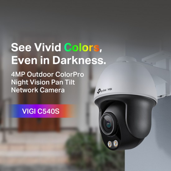 TP-Link VIGI C540S VIGI 4MP Outdoor ColorPro Night Vision Pan Tilt Network Camera TP-Link VIGI C540S VIGI 4MP Outdoor ColorPro Night Vision Pan Tilt Network Camera