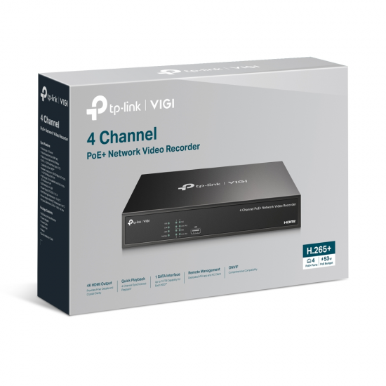 TP-Link VIGI NVR1004H-4P VIGI 4 Channel PoE+ Network Video Recorder