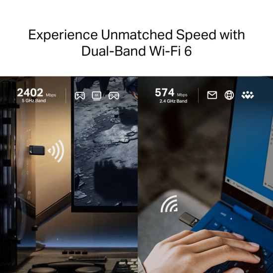 TP-Link Archer TX50U AX3000 Dual Band Wi-Fi 6 Wireless USB Adapter